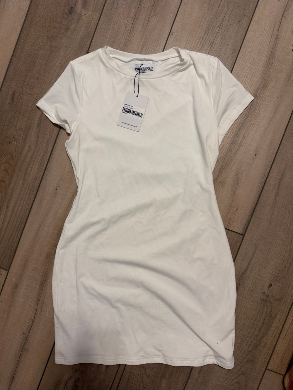 Princess Polly White Short Sleeve Tee Mini Dress